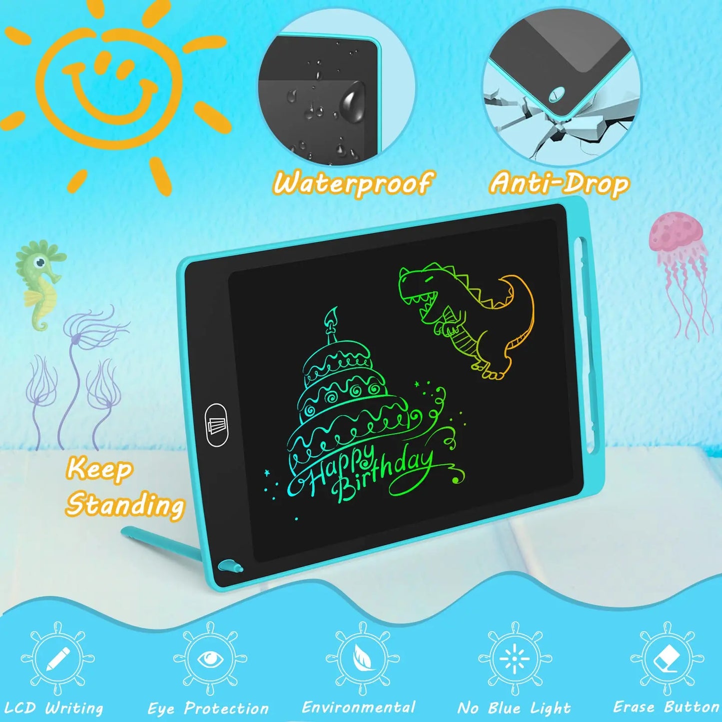 Children's Digital Drawing Tablet 8.5 Inch LCD Screen Electronic Writing Board with Handwriting Pad and Stylus Pad LCD Screen Beauty Fashion