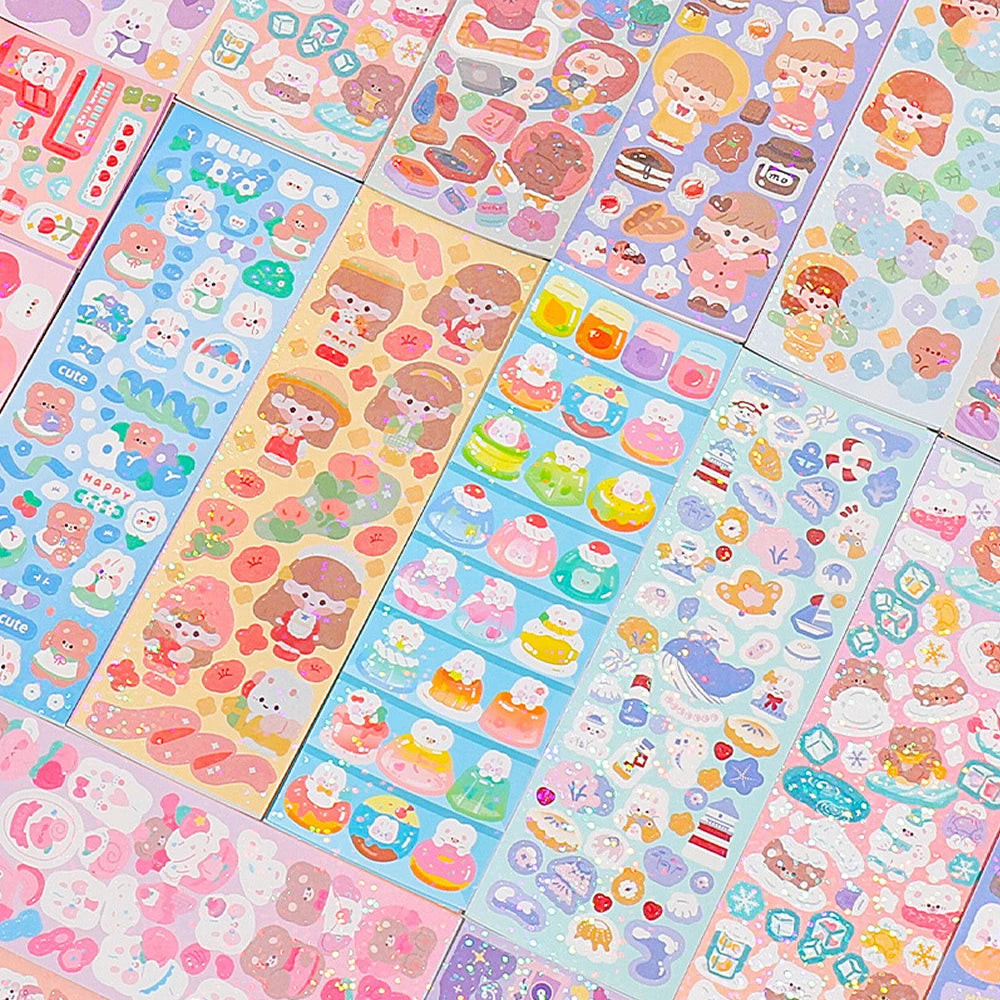 200p Kawaii Stickers for Kids Cute Stationary Aesthetic Diary Decoration Art Supplies Stickers for Scrapbooking Lot Korean Paper Beauty World Shop