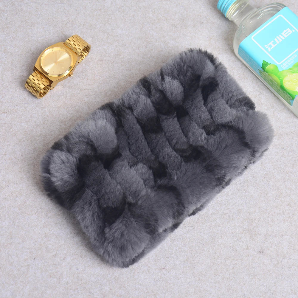 Women Handmade Stretch 100% Real Rabbit Fur Scarf Knit Genuine Rex Rabbit Fur Headbands Girls Natural Rabbit Fur Ring Scarves Beauty World Shop