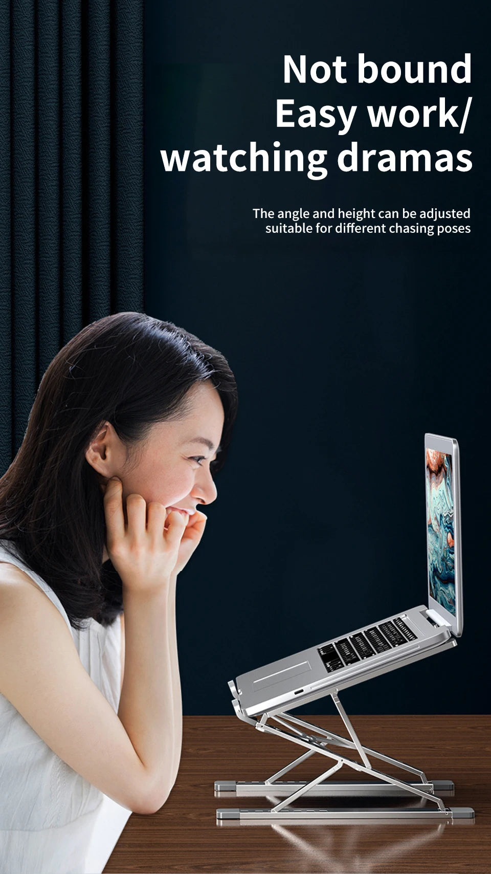 Laptop Stand For Macbook Folding Adjustable Aluminum Computer Pc Tablet Stand Notebook Tablelaptop Holder Heat Dissipation Beauty World Shop