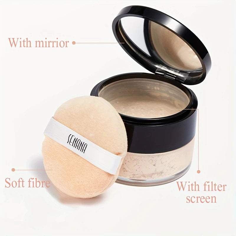 Hydrating Flawless Setting Powder,Natural Nude Finish Oil Control Strong Concealer for All Skin Types Fine Powdery Face Makeup Beauty World Shop