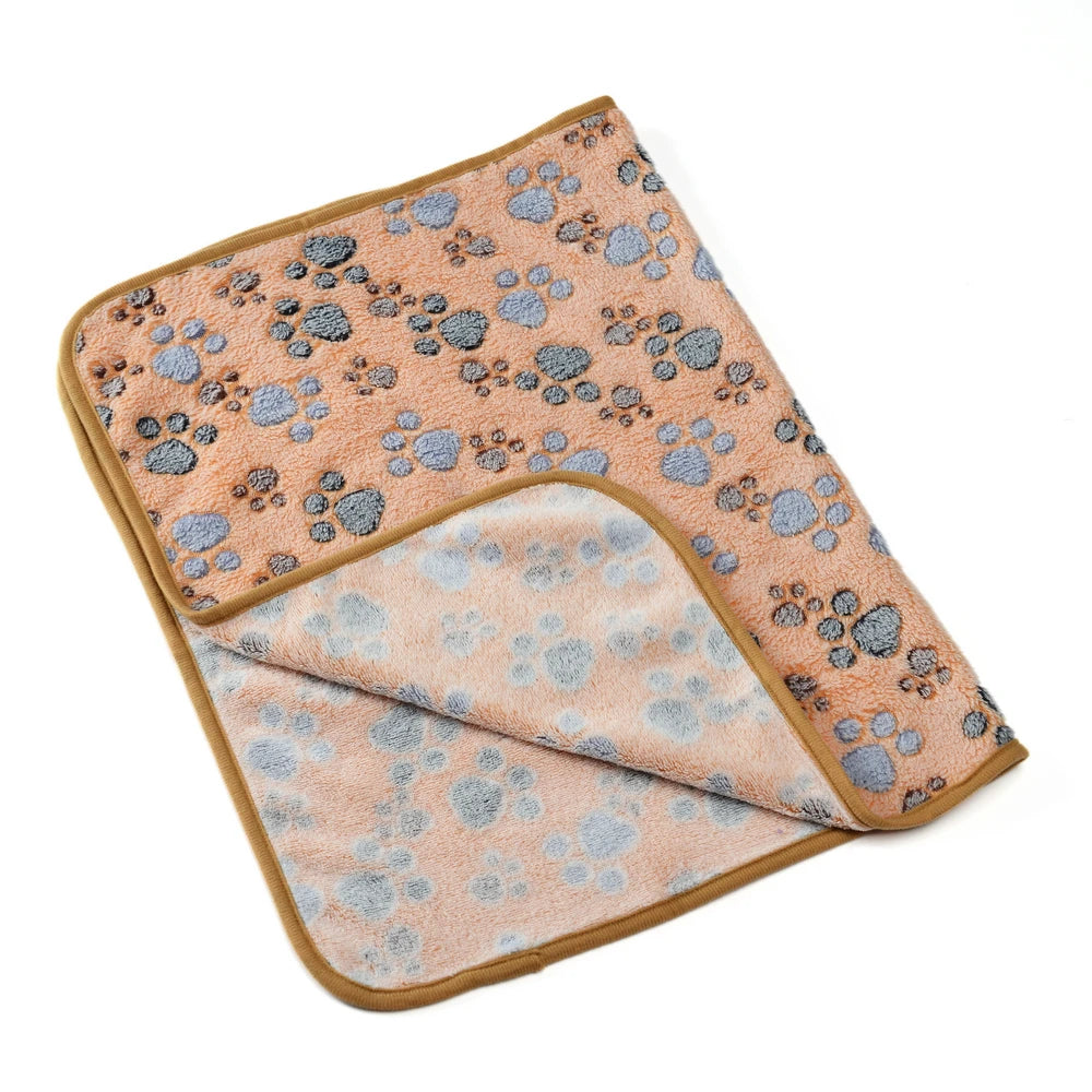 Warm Pet Cat Blanket Autumn Winter Cozy Thicken Fleece Kitten Footprint Bed Mat for Small Medium Big Cats Dog Chihuahua Supplies Beauty World Shop