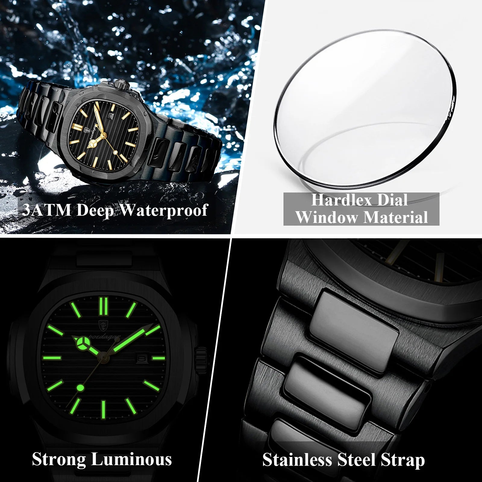 POEDAGAR Trendy Women’s Wristwatch Stainless Steel Date Quartz Ladies Watch Waterproof Luminous Original Watches For Woman Reloj Beauty World Shop