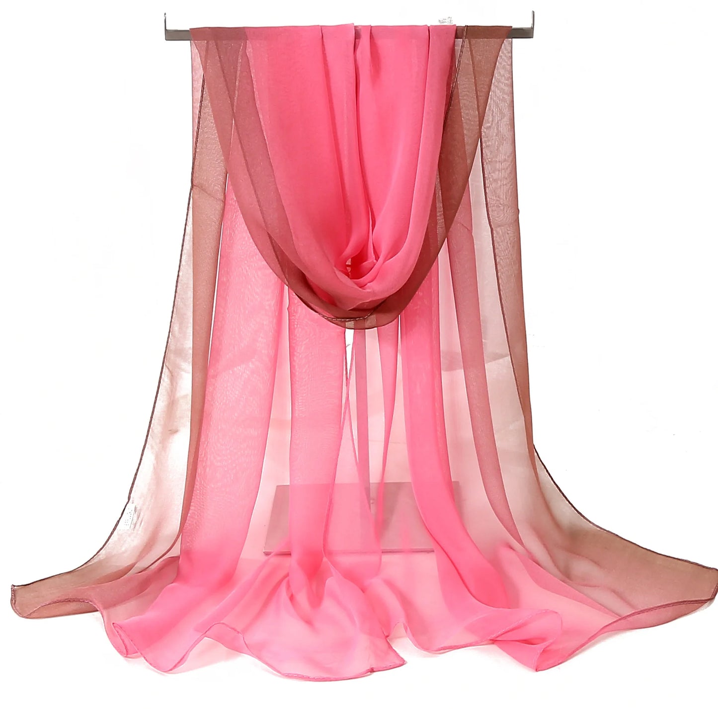 Four Seasons Thin Soft Chiffon For Women Silky Gradient Printing Beach Georgette Scarf Shawls Long Wraps Beach Sunscreen Hijab Beauty World Shop