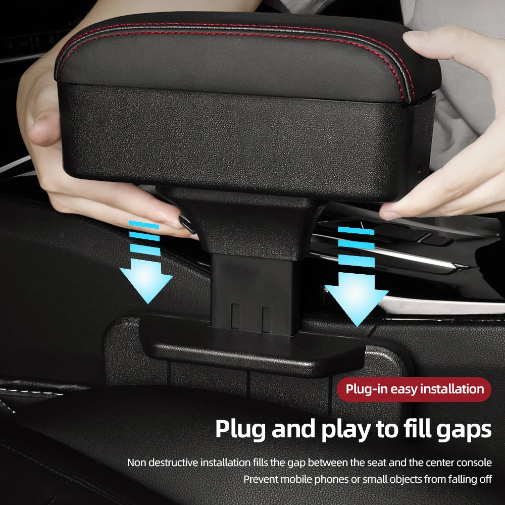 Height Adjustable Car Center Console Gap Storage Organizer with Liftable Tray Elbow Support Armrest Pad for SUV Sedan Beauty World Shop