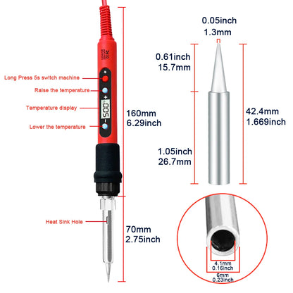 80W Soldering iron kit adjustable temperature LCD solder welding tools Ceramic heater soldering tips Tweezers soldering wire Beauty World Shop