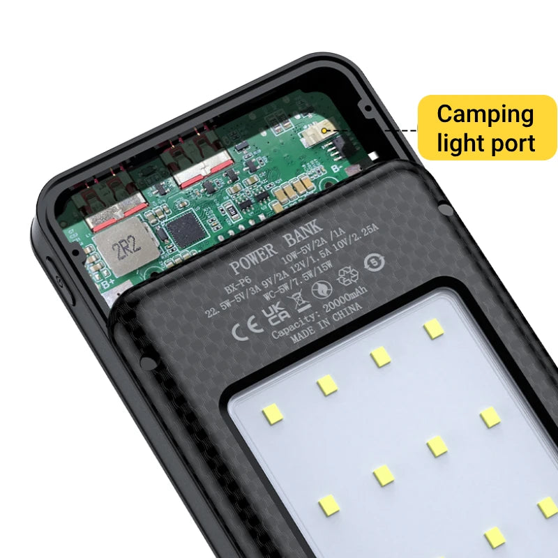 Dual USB Type C Power Bank Shell 5V DIY Shell 18650 Holder Cases Detachable Battery Charge Storage Box With camping lights