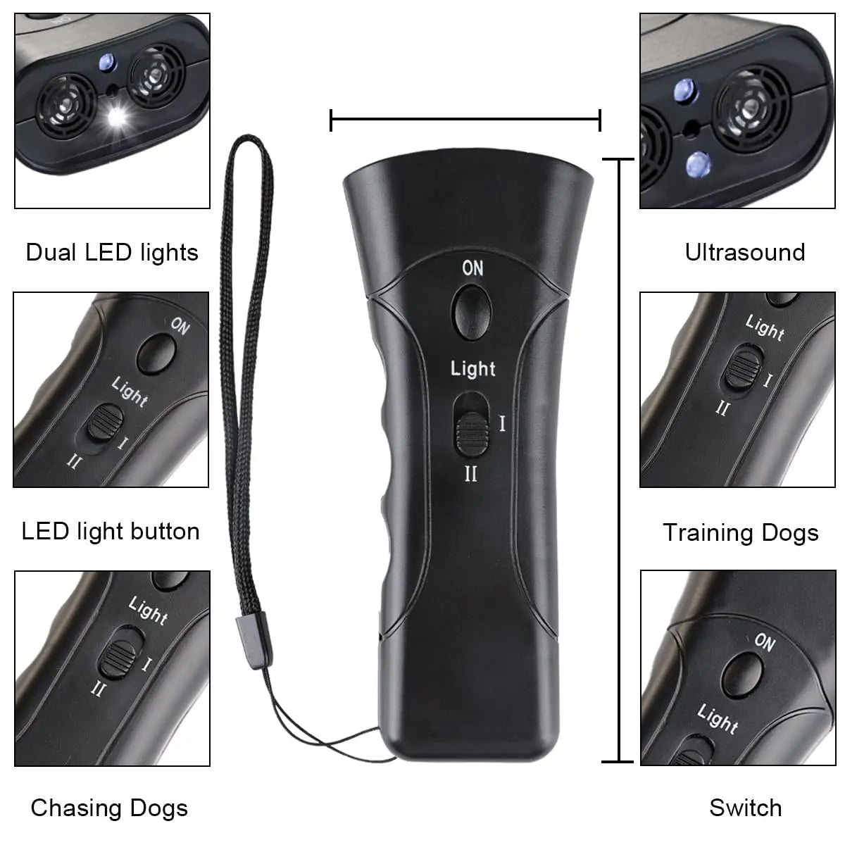 1Pcs Ultrasonic Dog Barking Deterrent Trainer with LED Light Stop Bark Control Device for Pets Training Beauty World Shop