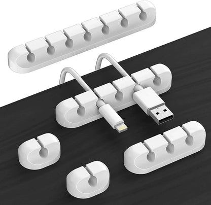 VIKEFON Cable Cord Wire Organizer Silicone USB Cable Winder Management Clips Self Adhesive for Mouse Keyboard Headset For iPhone Beauty World Shop