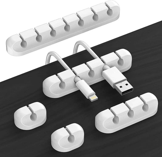 VIKEFON Cable Cord Wire Organizer Silicone USB Cable Winder Management Clips Self Adhesive for Mouse Keyboard Headset For iPhone Beauty World Shop