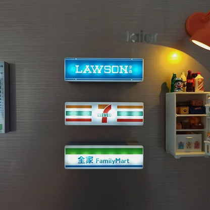 3d Magnetic Fridge Stickers Convenience Store Magnets Light Signs Ornaments Sam'S Supermarket Luminous Light Box Decorative Beauty World Shop