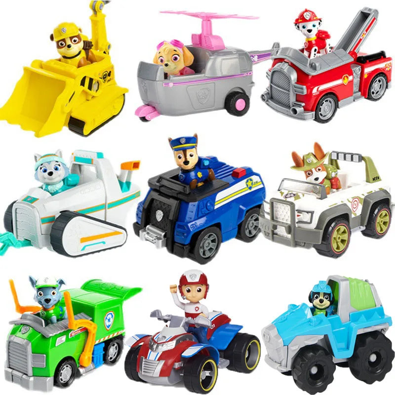 10kinds Genuine Paw Patrol Everest Ryder Rex Skye Chase Rocky Zuma Vehicle with Collectible Figure Birthday Gift Children Toy Beauty World Shop