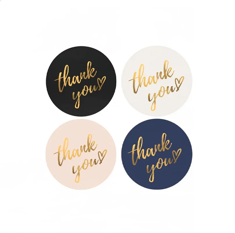 50-500pcs 1inch Blue Thank You Stickers For Envelope Sealing Labels Stationery Supplies Handmade Wedding Gift Decoration Sticker Beauty World Shop