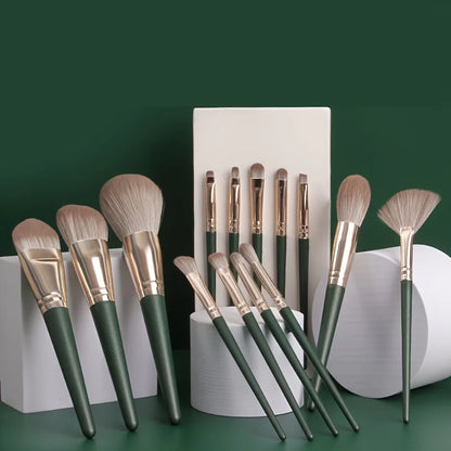 14-Piece Makeup Brush Set, Soft Nylon Bristles, Foundation Brush, Eyeshadow Brush Multi-Function Makeup Brush Travel Set Beauty World Shop