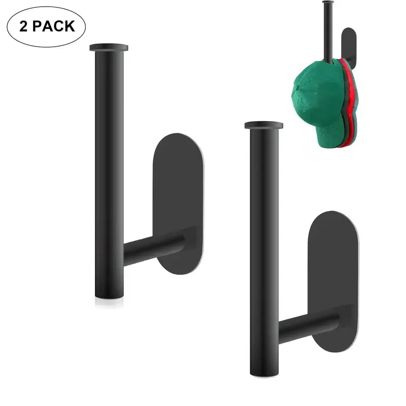 1/2pcs Stainless Steel Cap Hook For Wall, Minimalist No Drilling Hat Organizer, Household Storage Organizer Beauty Fashion