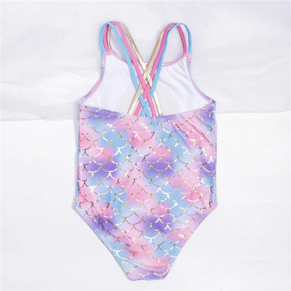 Fishscale Bandage Girls Kids Swimsuit 2026 Shell Shape Embroidery Children Girls One Piece Swimwear Beach Wear Monokini Beauty World Shop
