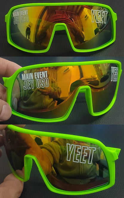 Jey Uso YEET Sunglasses Sports Shades MAIN EVENT Blue Glasses Bloodline USOS RARE Colors Motorcycle Glasses Beauty World Shop