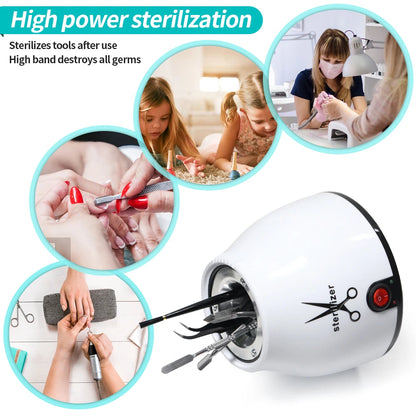YIKOOLIN 100W Nail Tool Sterilizer Pot High Temperature to Clean Nail Tool  Disinfectant Jar Tweezer Disinfectant Container Beauty World Shop