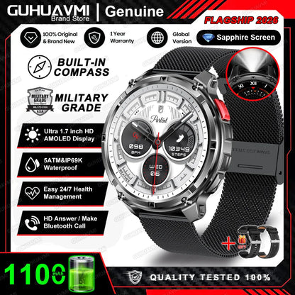 2026 New T-Rex3 Pro 1100mAh Battery Smart Watch GPS path 5ATM Waterproof Sports Run tracker Outdoors Compass Military Smartwatch Beauty World Shop