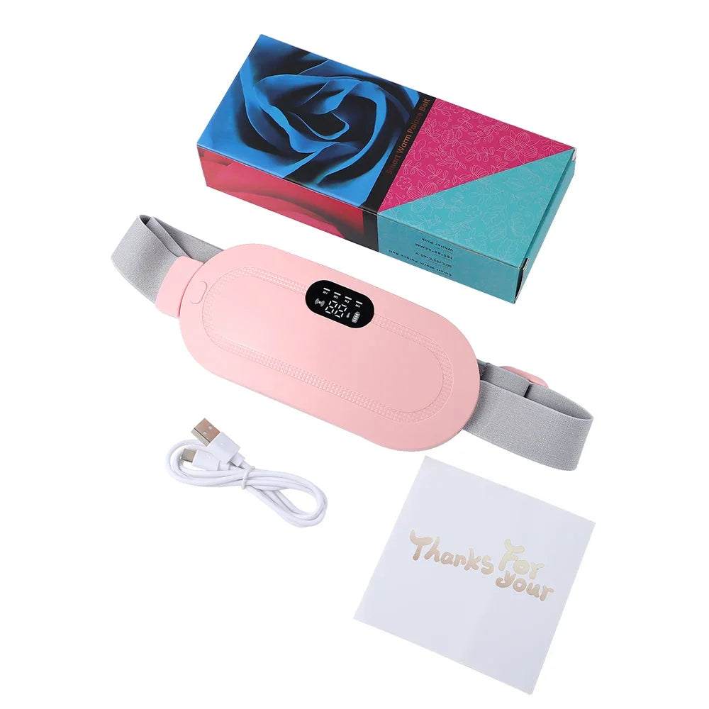 Electric Waist Massage Period Cramp Massager Vibrating Heating Belt for Menstrual Waist Stomach Abdominal Warm Palace Belt Beauty World Shop