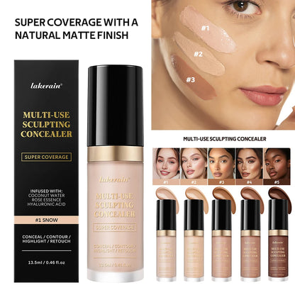 Long-lasting Coverage Concealer Matte Foundation Multi-Use Cream Oil Free Highlight and Retouch Face Makeup Products for Women Beauty World Shop