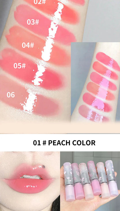 Flowery dish language lip gloss mirror lip glaze beep lip water light lasting makeup not easy to dip cup makeup Beauty Trend Shop