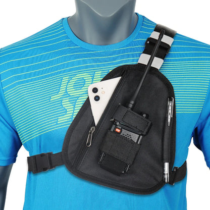 Walkie Talkie Chest Harness Shoulder Radio Holster Pack Adjustable Pouch Holster For Baofeng UV-5R UV-21 PRO Quansheng UV-K5 K6 Beauty Trend Shop