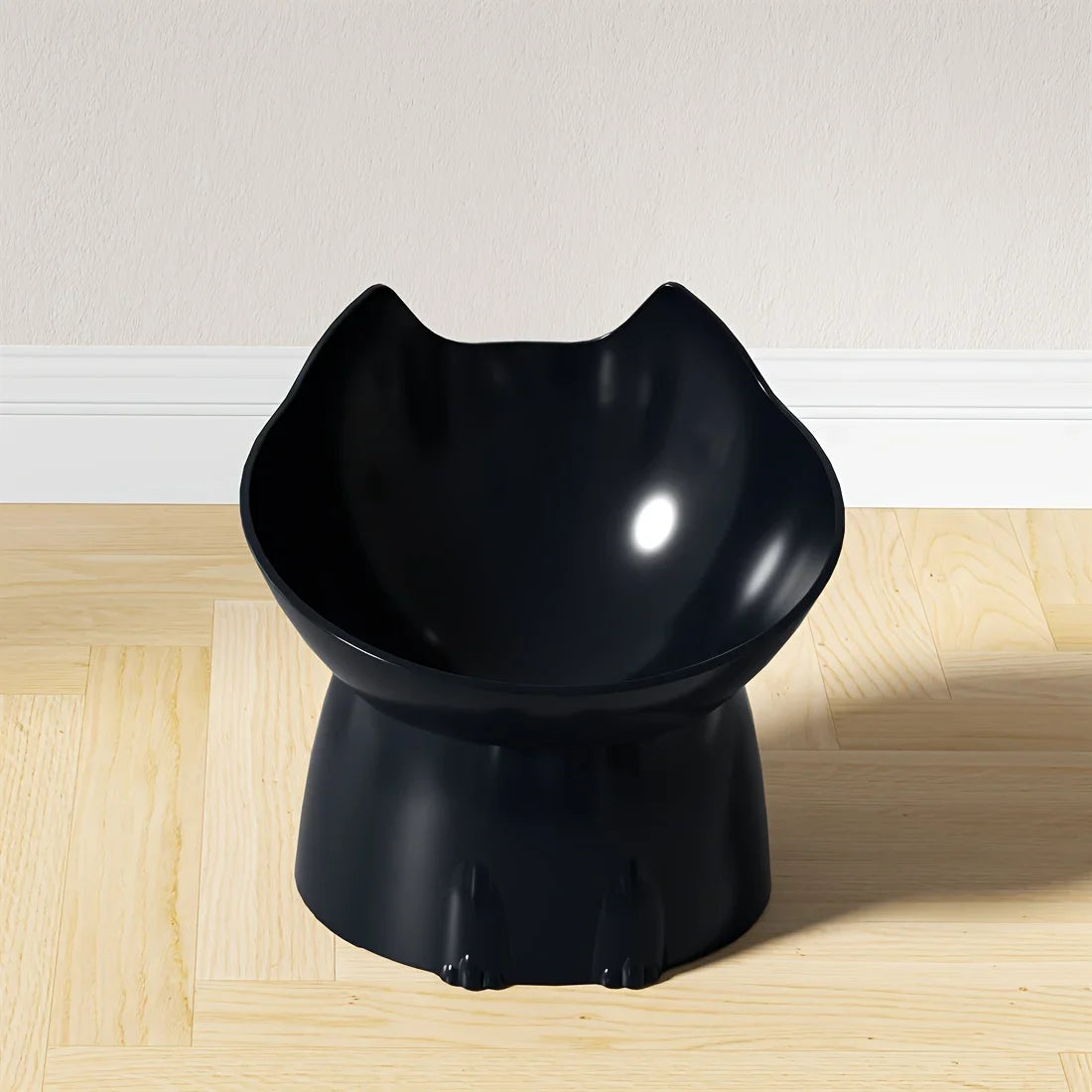 1pcs WhiskerWare Elevated Cat Bowl, Anti-Tip Plastic Raised Pet Feeding Dish with Tilted Edge, Neck Protection Kitty Food Beauty World Shop