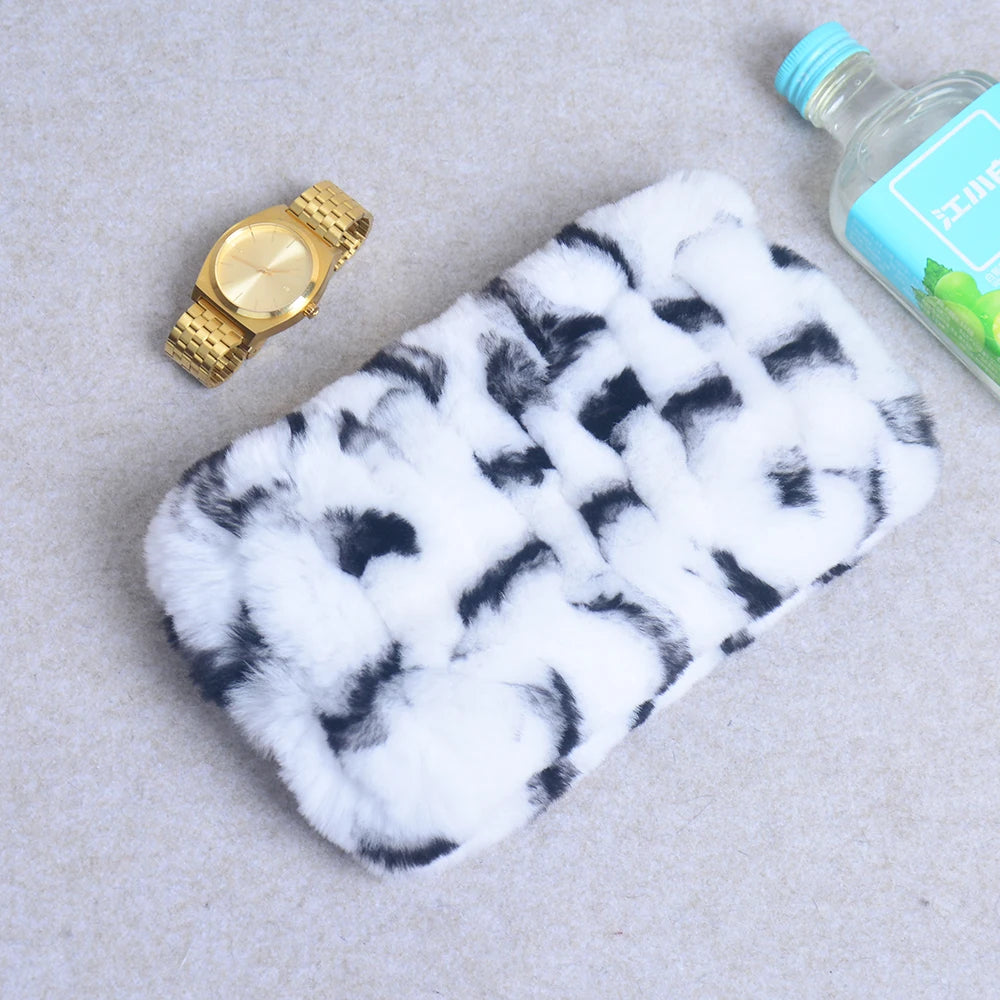 Women Handmade Stretch 100% Real Rabbit Fur Scarf Knit Genuine Rex Rabbit Fur Headbands Girls Natural Rabbit Fur Ring Scarves Beauty World Shop