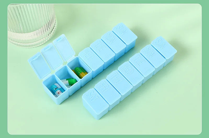 Weekly Pill Box Travel Medicine Storage Pill Case Organizer Drug Container Tablet Dispenser Plastic Independent Lattice Beauty World Shop