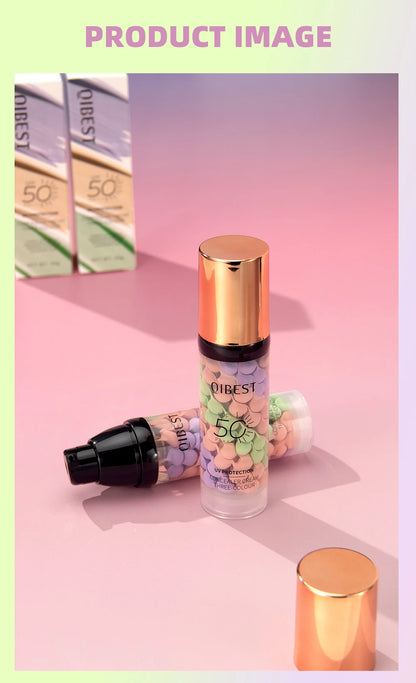 Qibest Three Color Press Release Cream Concealer Isolate Makeup Facial Base Brightening Cream Liquid Concealer Face Primer