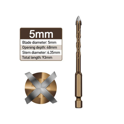Masonry Concrete Drill Bits For Glass Ceramic Tile Brick Plastic Wood Mason Hard Alloy Wall Hole Opener Hex Shank 3mm To 12mm Beauty World Shop