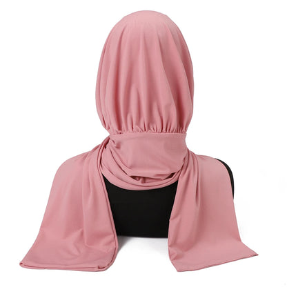 Instant Hijab with Button Ready to Wear Muslim Women Scarf Full Cover Head Wraps Islam Turban Caps Turbante Mujer Beauty World Shop
