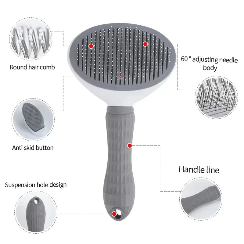 Pet Dog Brush Cat Comb Self Cleaning Pet Hair Remover Brush For Dogs Cats Grooming Tools Pets Dematting Comb Dogs Accessories Beauty Fashion