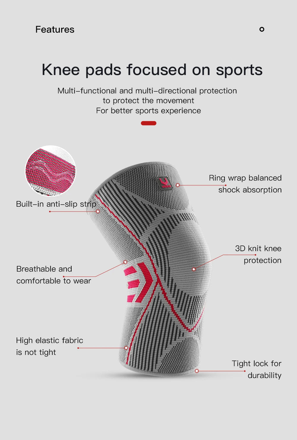 1 PCS Kyncilor Knee Brace Elastic Fitness Basketball Volleyball Running Cycling Daily Sports Nylon Sports Compression Knee Brace Beauty World Shop