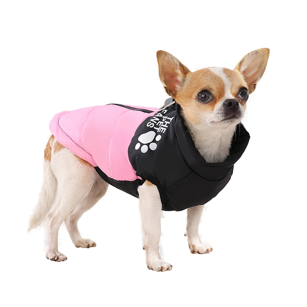 Warm Dog Coat for Small Medium Dogs Cat Autumn Winter Reflective Print Puppy Jacket Costume Chihuahua Pug Dachshund Pet Clothing