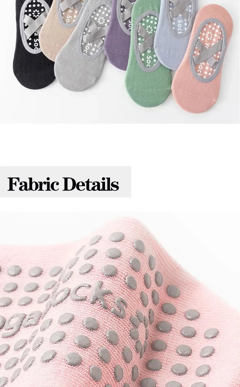 1/ 3Pair Professional Women Yoga Sock Silicone Anti-slip Ballet Pilates Socks Women Backless Breathable Bandage Yoga Sport Socks Beauty World Shop