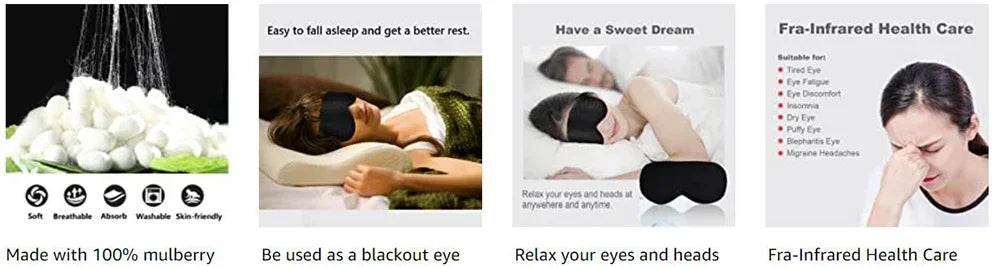 USB Heated Eye Mask Reusable USB Silk Steaming Eye Mask Eye Massager For Sleeping Eye Puffiness Anti Dark Circle Patch Eye Care Beauty World Shop