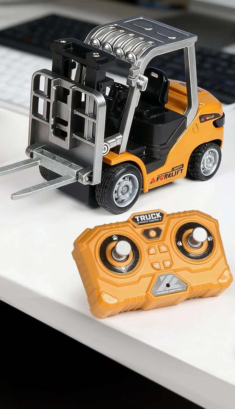 ZWN 1:64 RC Model Car 2.4G Remote Control Excavator Dump Truck Forklift Alloy Plastic Simulation Construction Vehicle Kids Toy Beauty World Shop