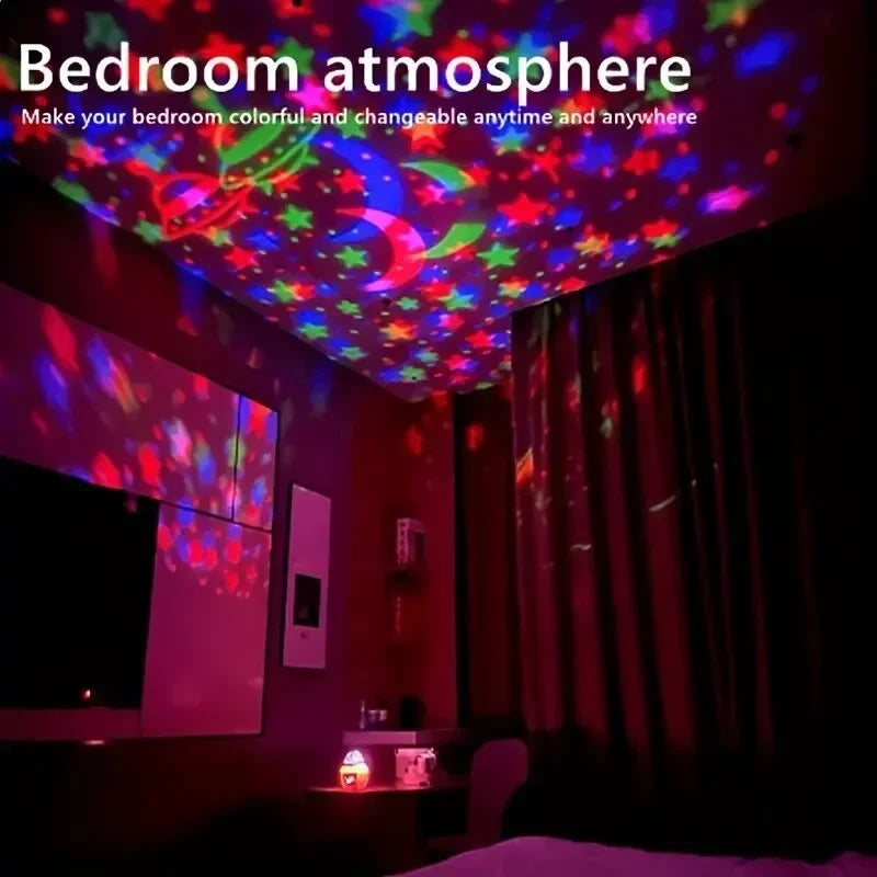 LED Starry Sky Night Lights USB Projector Lamp Magic Ball Moon Star Christmas Lights Home Room Atmosphere Decorations Beauty World Shop