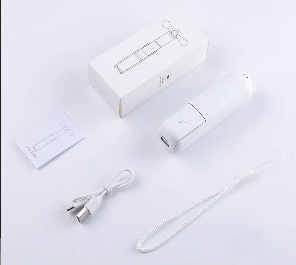 Portable Mini Handheld Fan Small Pocket Fan USB Rechargeable Battery Fan Folding Cooling Hand Fan Mini USB Fan with Power Bank Beauty World Shop