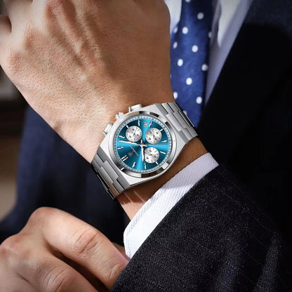POEDAGAR Fashion Man Watches Chronograph Date Stainless Steel Casual Men Wristwatch Waterproof Luminous Men's Quartz Watch Reloj Beauty World Shop