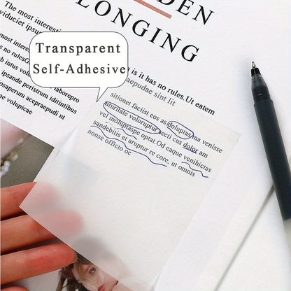 50 Sheets Transparent Sticky Note Pads Waterproof Self-Adhesive Memo Notepad School Office Supplies Stationery Beauty World Shop