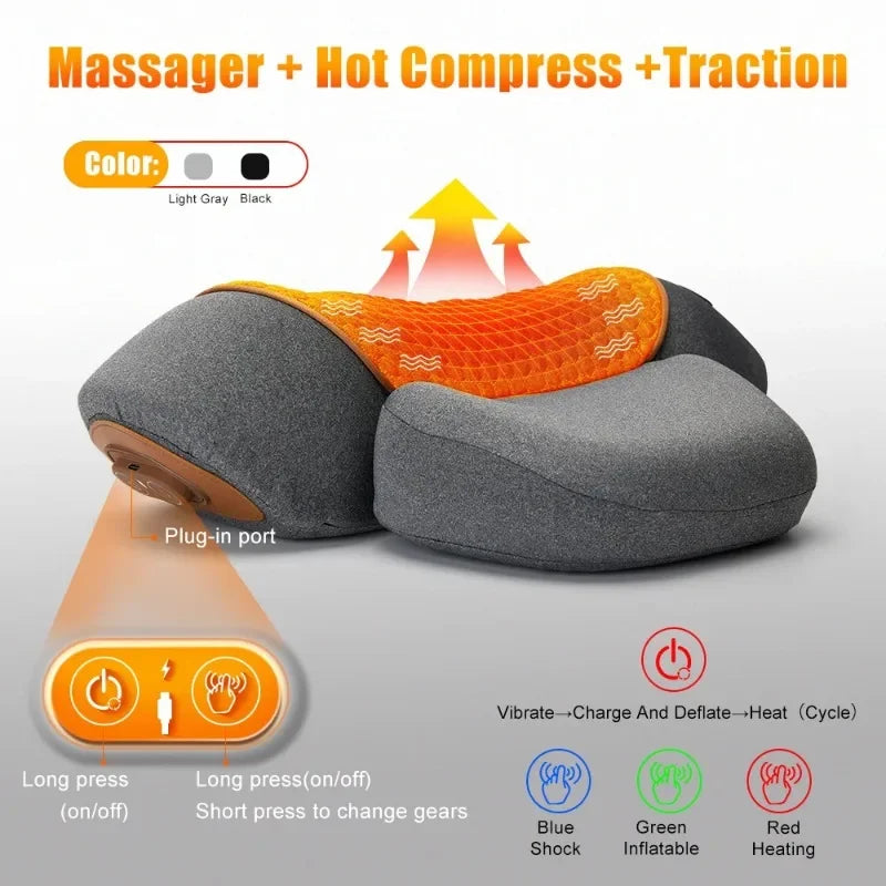 Electric Neck Massager Pillow Cervical Stretcher Heating Vibration Massage Back Traction Orthopedic Sleeping Pillows Support Beauty World Shop