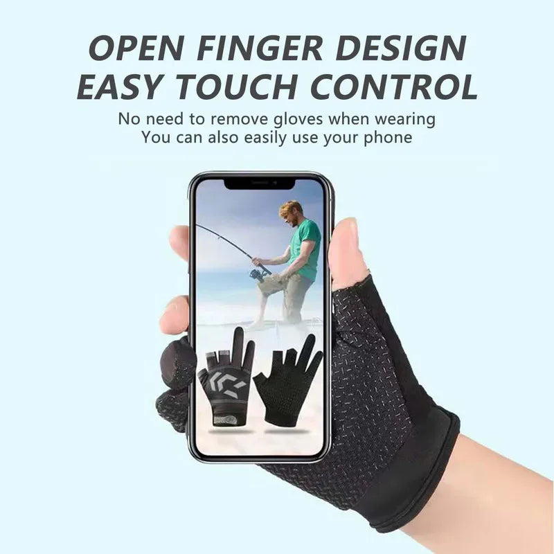 1/2 pair Fishing Gloves Sun Protection 3 Cut Fingers Anti-Slip Breathable Fishing Gloves Suitable for Outdoor Activities Beauty World Shop
