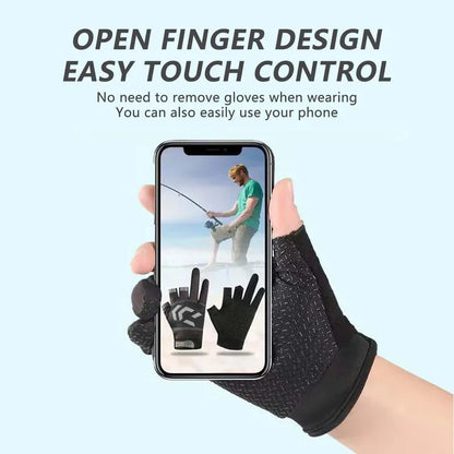 1/2 pair Fishing Gloves Sun Protection 3 Cut Fingers Anti-Slip Breathable Fishing Gloves Suitable for Outdoor Activities Beauty World Shop