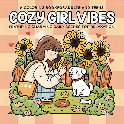 COZY GIRL VIBES Bold-easy Patterns Coloring Book for Adults Cute Drawing Book Perfect Gift for Party and Birthday Beauty World Shop