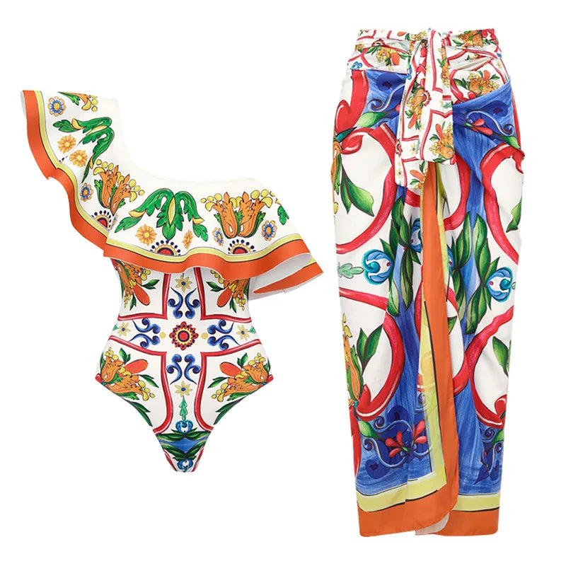 2026 New Sexy Ruffle Bikini Set Printed Brazilian Biquini Women Swimwear Skirt Bathing Suit Girls Summer Beachwear Dress Beauty World Shop