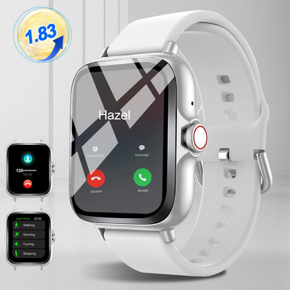 Smart watch with full touch screen, call, message reminder, music control and other functions, compatible with iPhone/android mo Beauty World Shop