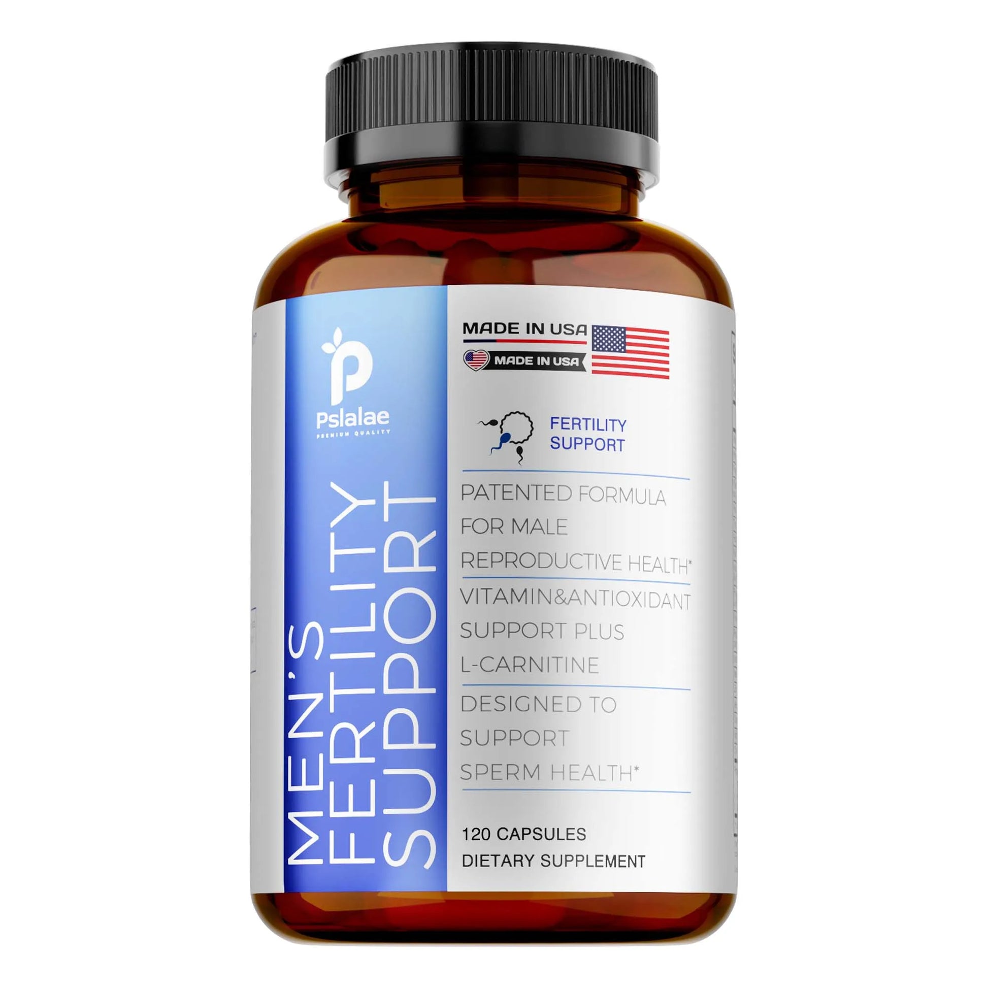 Men's Fertility Support, Ginseng, Multivitamins, Multiminerals, L-Carnitine, Maca, Niacin, Chromium - 120 Capsules Beauty World Shop